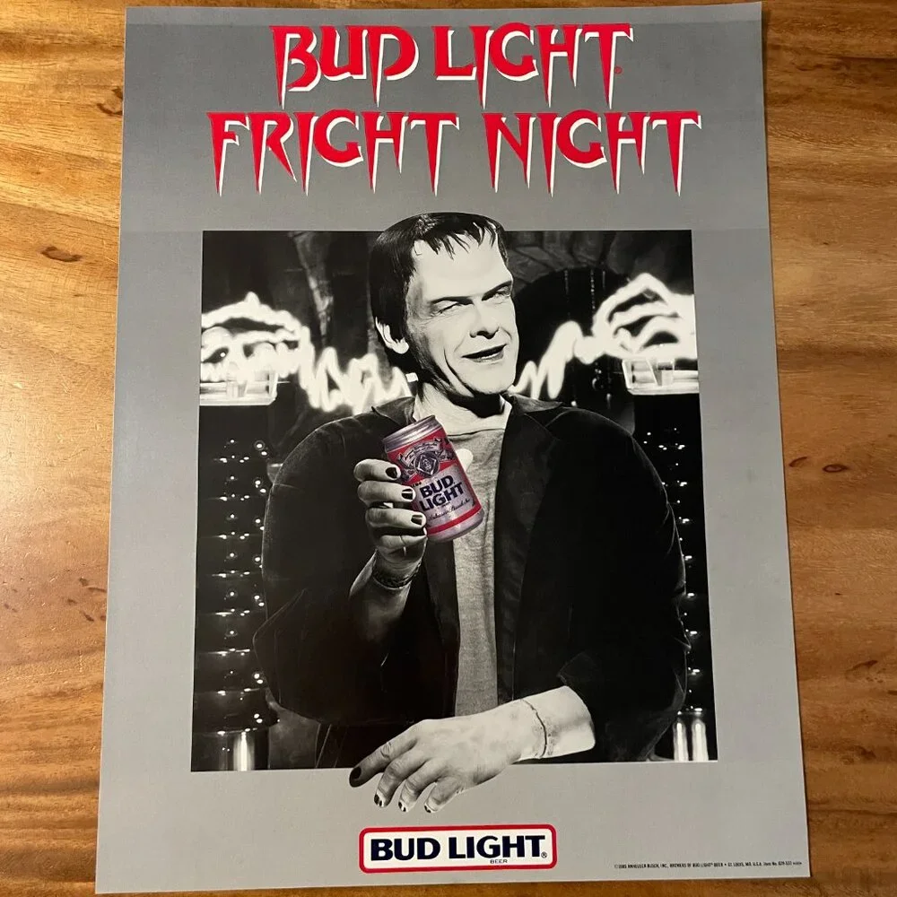 Bud Light Fright Night Peak 80's Horror Poster Lot 3 Halloween Vtg 1985 - Picture 4 of 6